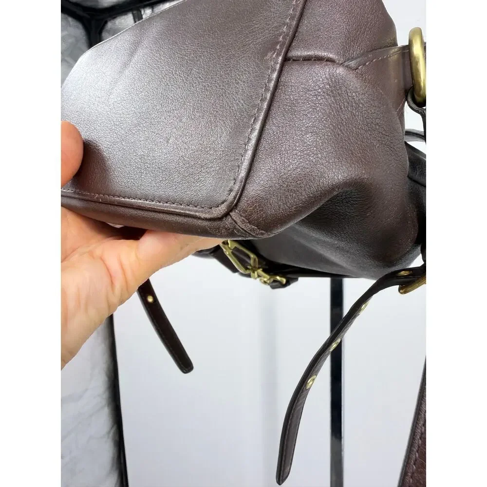 Vintage Coach Legacy Backpack 09368 Brown Leather Drawstring Turnlock Bag Y2K - Picture 10 of 16